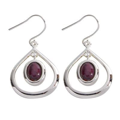 Beautiful Scottish Tearlach Heathergems Silver Plated Earrings W/ Gift Box & Story Card