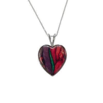 Beautiful Silver Heart Scottish Heathergems Sterling Silver Necklace - Gift