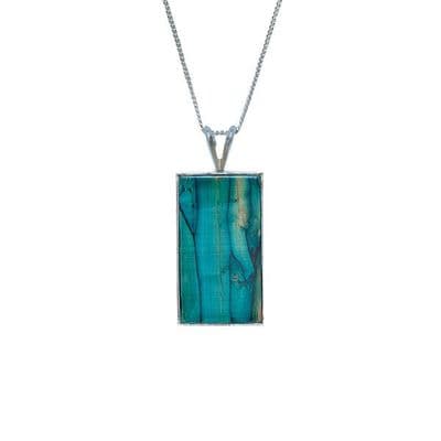 Beautiful Silver Rectangle Scottish Heathergems Sterling Silver Necklace - Gift