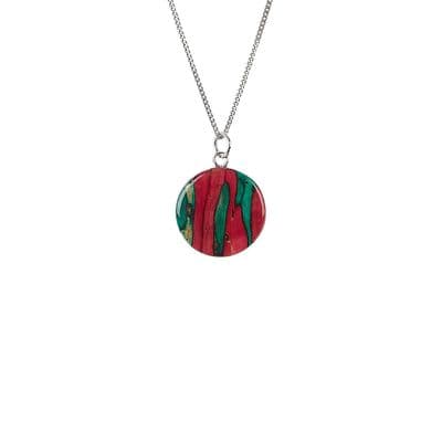 Beautiful Small Circle Scottish Heathergems Sterling Silver Necklace - Gift