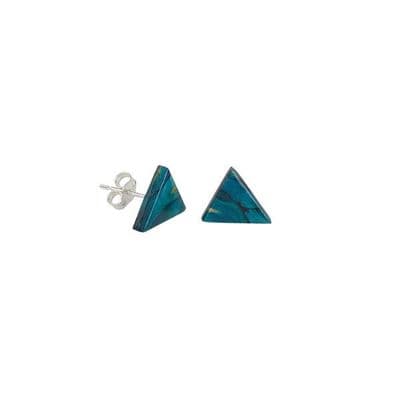 Beautiful Triangle Scottish Heathergems Sterling Silver Stud Earrings - Gift