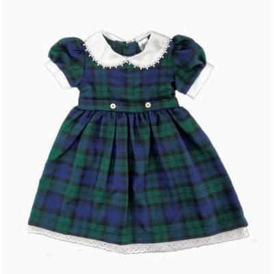 Black Watch Girls Scottish Traditional Tartan Luxury Dress with Belt Ties