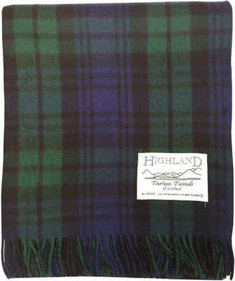 Black Watch Tartan Blanket | Pure Wool | Essential Accessory | Premium | Many Years of Use