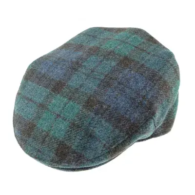 Black Watch Tartan Cap - Shetland Wool