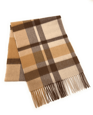 Brown Check Scarf | Pure Lambswool | Limited Edition