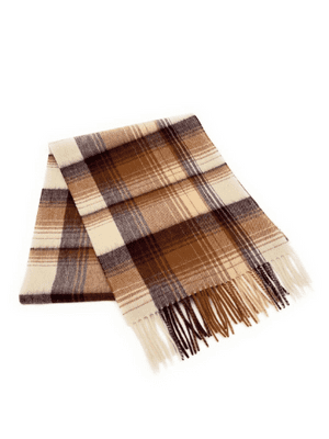 Brown Tartan Scarf | 100% Lambswool | Luxury Soft | Excellent Size