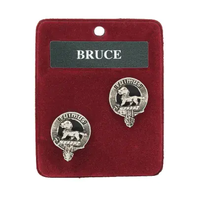 Bruce Clan Crest Cufflinks - Traditional Shirt Accessory - Scottish Heritage - Made in Scotland