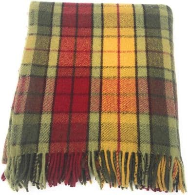 Buchanan Autumn Tartan Blanket - 100% Wool - Luxury Scottish Blanket - For Any Occasion