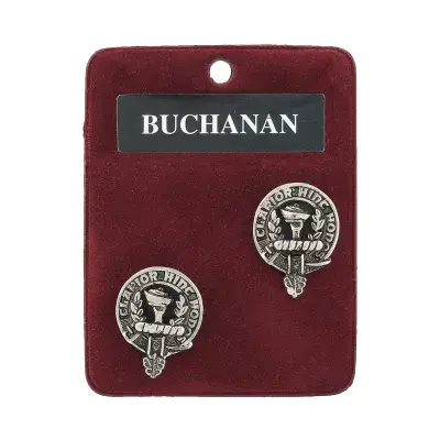 Buchanan Clan Crest Cufflinks - Traditional Shirt Accessory - Scottish Heritage - Made in Scotland