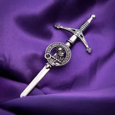 Buchanan Clan Kilt Pin - Traditional Scottish Surname Crest Sword Brooch