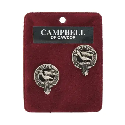 Campbell Of Cawdor Clan Crest Cufflinks - Traditional Shirt Accessory - Heritage - Made in Scotland