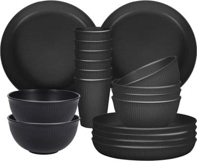Camping Plates | Unbreakable Dinner Sets for 6 | 18 Pcs Plastic Picnic Set for Party | Home & Picnic