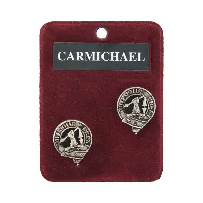 Carmichael Clan Crest Cufflinks - Traditional Shirt Accessory - Scottish Heritage - Made in Scotland
