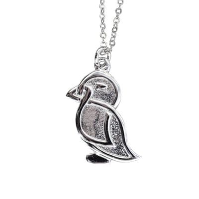 Celtic Puffin Pendant | Pure Pewter Metal | Gift Presentation | 18