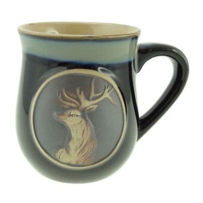 Coffee Mug | Colour: Black Stag | Premium Stoneware | Dishwasher Safe | Ceramic Cup | Gift Box