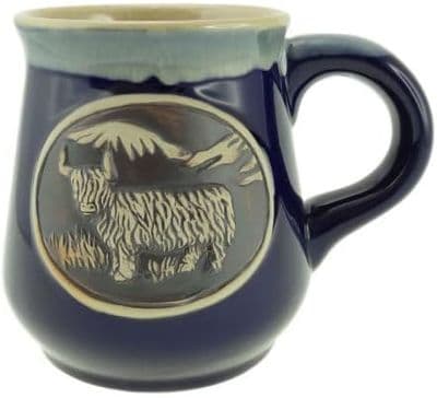 Coffee Mug | Colour: Blue Cow | Premium Stoneware | Dishwasher Safe | Ceramic Cup | Gift Box