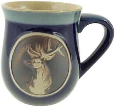 Coffee Mug | Colour: Blue Stag | Premium Stoneware | Dishwasher Safe | Ceramic Cup | Gift Box