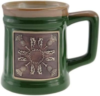 Coffee Mug | Colour: Green Thistle | Premium Stoneware | Dishwasher Safe | Ceramic Cup | Gift Box