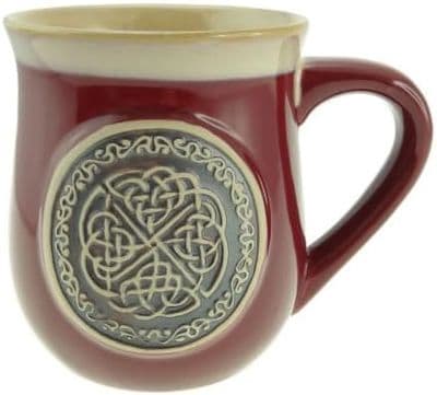 Coffee Mug | Colour: Red Celtic | Premium Stoneware | Dishwasher Safe | Ceramic Cup | Gift Box