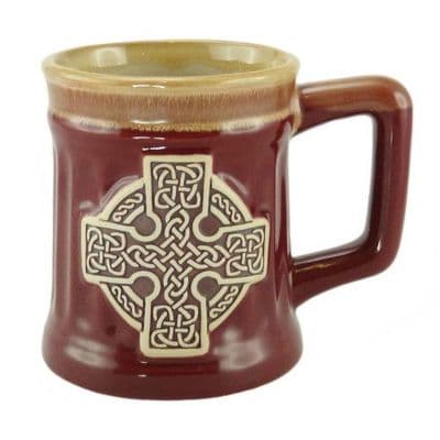 Coffee Mug | Colour: Red Cross | Premium Stoneware | Dishwasher Safe | Ceramic Cup | Gift Box