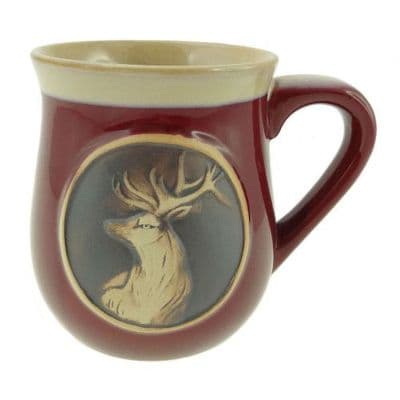 Coffee Mug | Colour: Red Stag | Premium Stoneware | Dishwasher Safe | Ceramic Cup | Gift Box