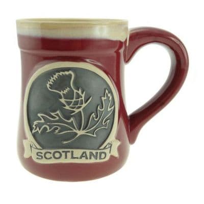 Coffee Mug | Colour: Red Thistle | Premium Stoneware | Dishwasher Safe | Ceramic Cup | Gift Boxed