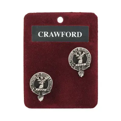 Crawford Clan Crest Cufflinks - Traditional Shirt Accessory - Scottish Heritage - Made in Scotland