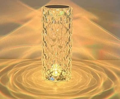 Crystal Diamond Rose Table Lamp | Touch and Remote Control | LED Night Light | Dimmable Rechargeable