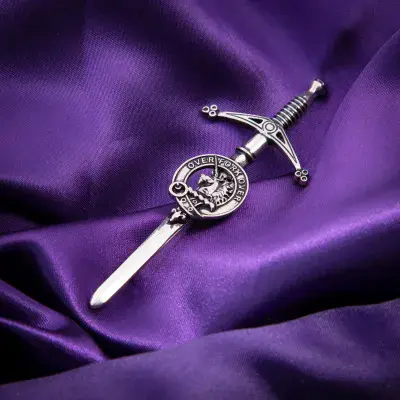 Cunningham Clan Kilt Pin - Traditional Scottish Surname Crest Sword Brooch