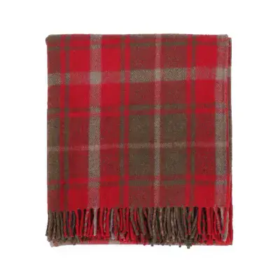 Dark Maple Tartan Blanket - Wool Blend - Luxury Scottish Blanket - For Any Occasion