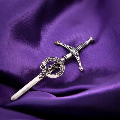 Davidson Clan Kilt Pin - Traditional Scottish Surname Crest Sword Brooch