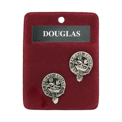 Douglas Clan Crest Cufflinks - Traditional Shirt Accessory - Scottish Heritage - Made in Scotland