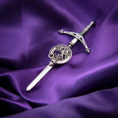 Drummond Clan Kilt Pin - Traditional Scottish Surname Crest Sword Brooch