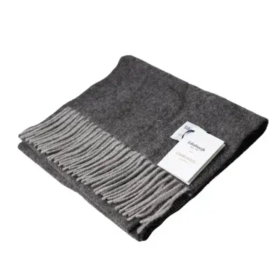 Edinburgh 100% Lambswool Tartan Scarf | Light Grey Charcoal