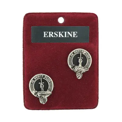 Erskine Clan Crest Cufflinks - Traditional Shirt Accessory - Scottish Heritage - Made in Scotland