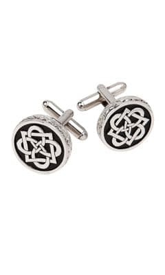 Family Scottish Traditional Celtic Knot Polished Pewter Cufflinks With Box