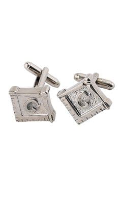 Family Scottish Traditional Masonic Polished Pewter Cufflinks With Box