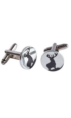 Family Scottish Traditional Monarch Stag Polished Pewter Cufflinks Made In Scotland