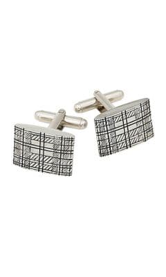 Family Scottish Traditional Tartan Polished Pewter Cufflinks With Box