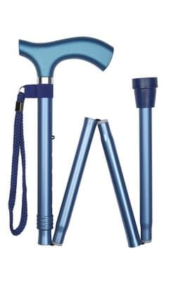Folding Adjustable Stick - Blue - Traditional Walking Stick - Crutch Handle - Unique Accessory