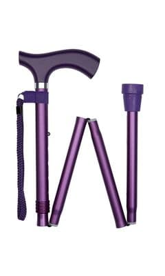 Folding Adjustable Stick - Purple - Traditional Walking Stick - Crutch Handle - Unique Accessory