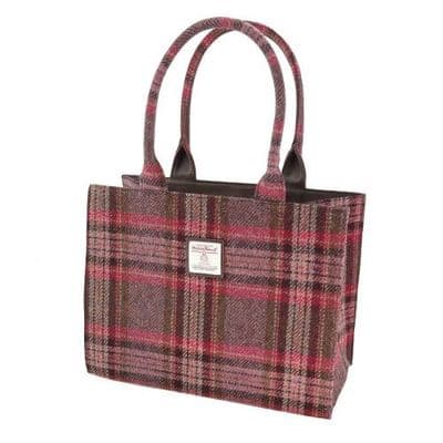 Full Harris Tweed Burgundy Pink Stewart Tartan