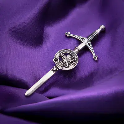 Galbraith Clan Kilt Pin - Traditional Scottish Surname Sword Brooch - Made in Scotland