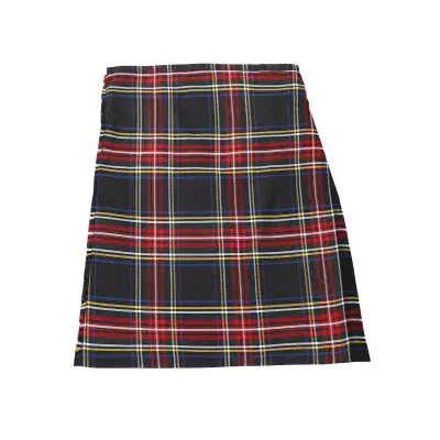 Gents 8 Yard Kilt | Black Stewart Tartan | Traditional Deluxe Scottish Kilt