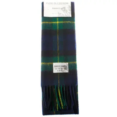 Gordon Clan Modern Tartan Scarf - 100% Cashmere - Finest Luxury Scottish Scarf - For Any Occasion