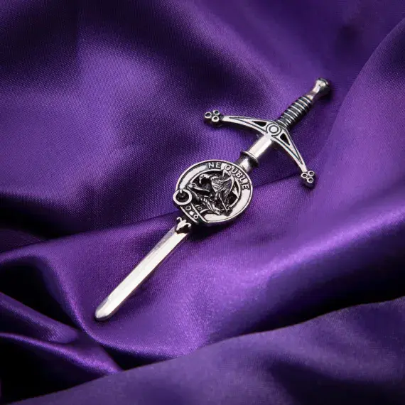 Graham Clan Kilt Pin - Traditional Scottish Surname Crest Sword Brooch