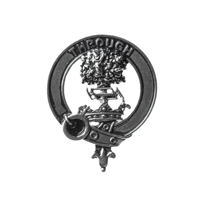 Hamilton Clan Crested Scottish Polished Pewter Brooch Badge