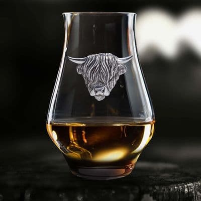 Handmade Highland Cow Connoisseur Whisky Glass (175ml)