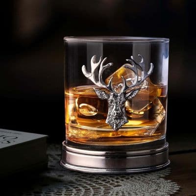 Handmade Stag Whisky Glass (340ml)