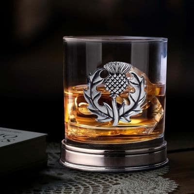 Handmade Thistle Whisky Glass (340ml)